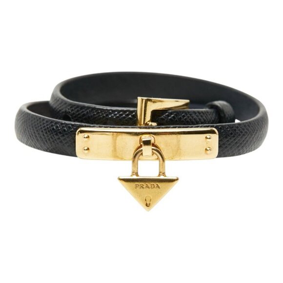 Prada Black Saffiano Leather Belt